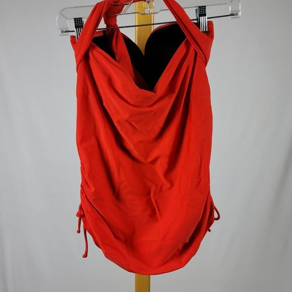 Tropiculture cherry red rouched sides plus size swim shealth swimdress - Picture 6 of 6